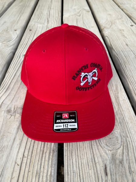 jr bull red trucker cap