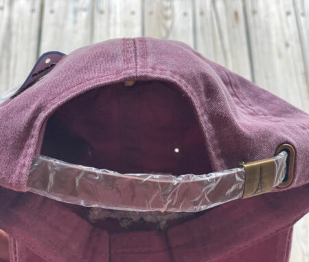 back of maroon redfish cap